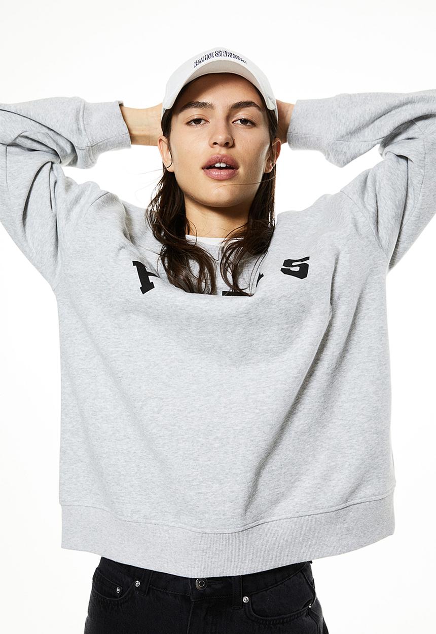H&M - Crew-neck sweatshirt - Grey marl Paris