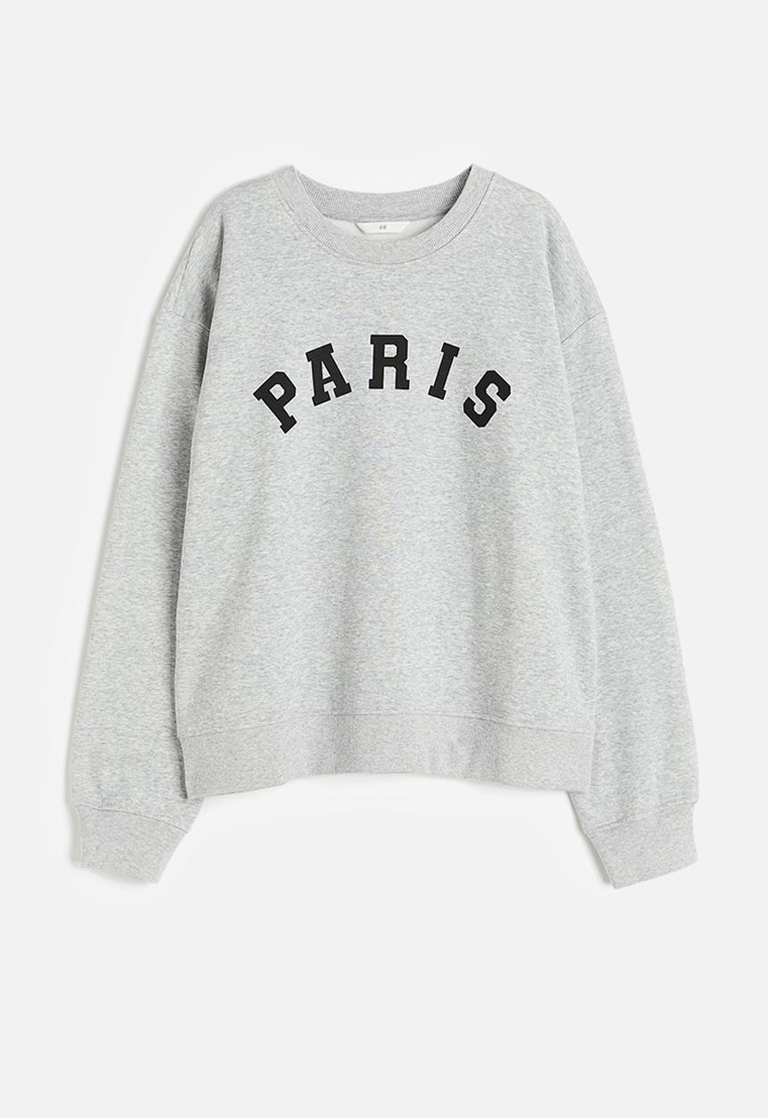 H&M - Crew-neck sweatshirt - Grey marl Paris