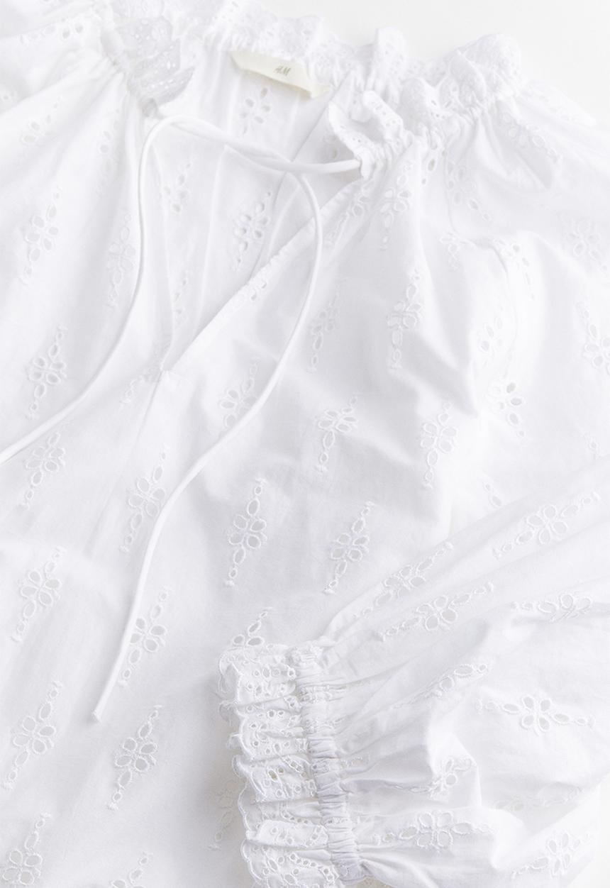 H&M - Broderie anglaise blouse - white