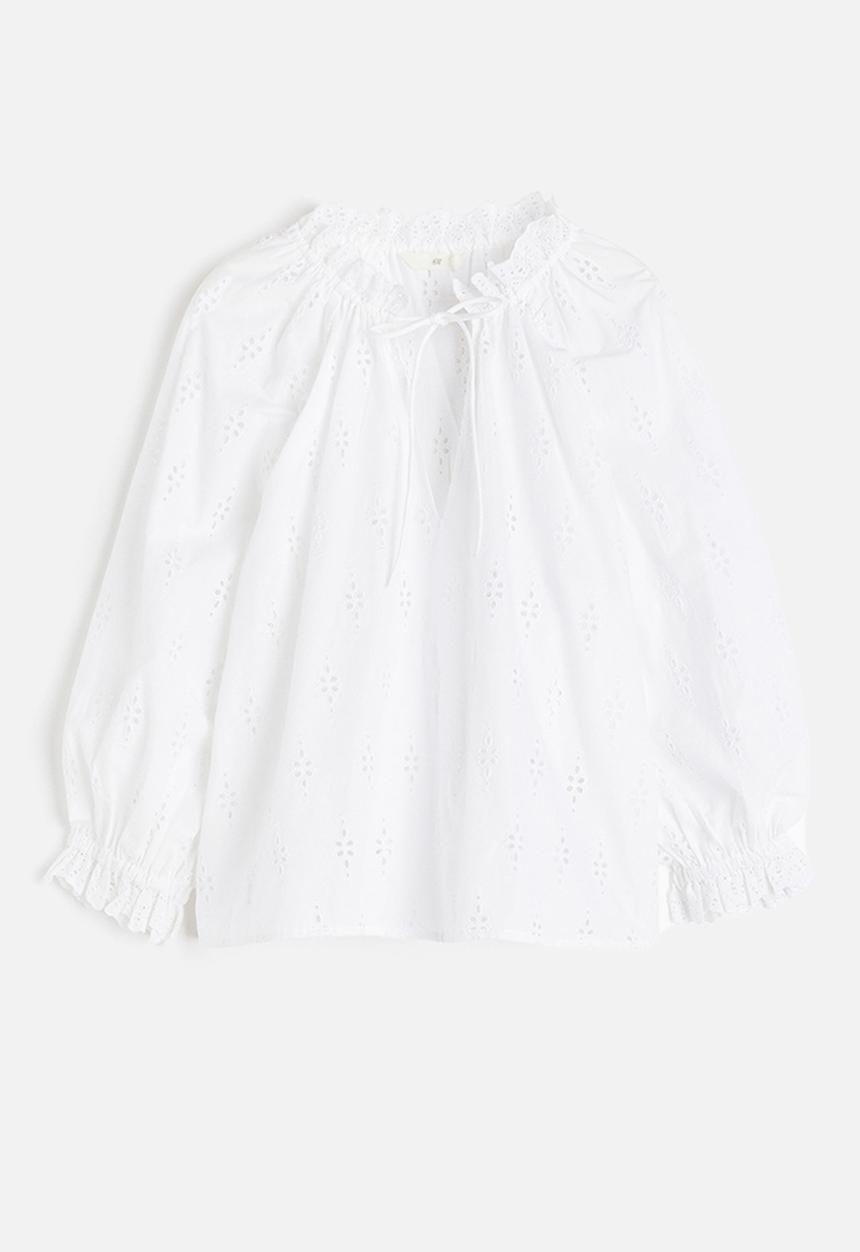 H&M - Broderie anglaise blouse - white
