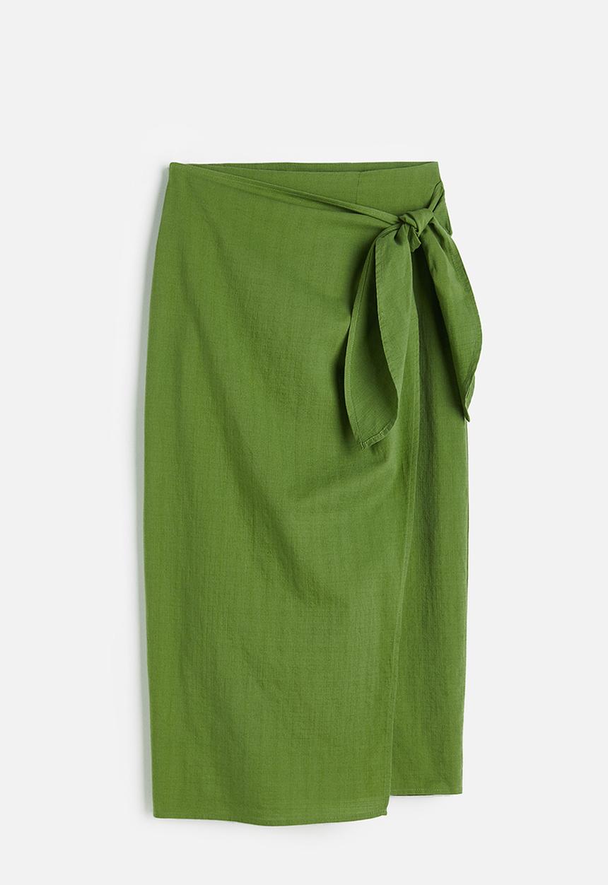 H&M - Cotton wrap skirt - green