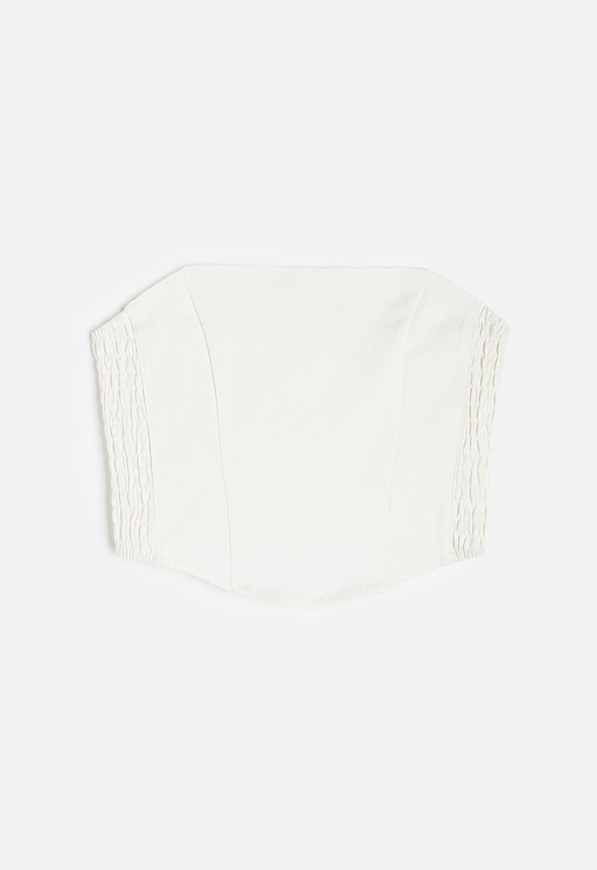 H&M - Cropped corset top - white
