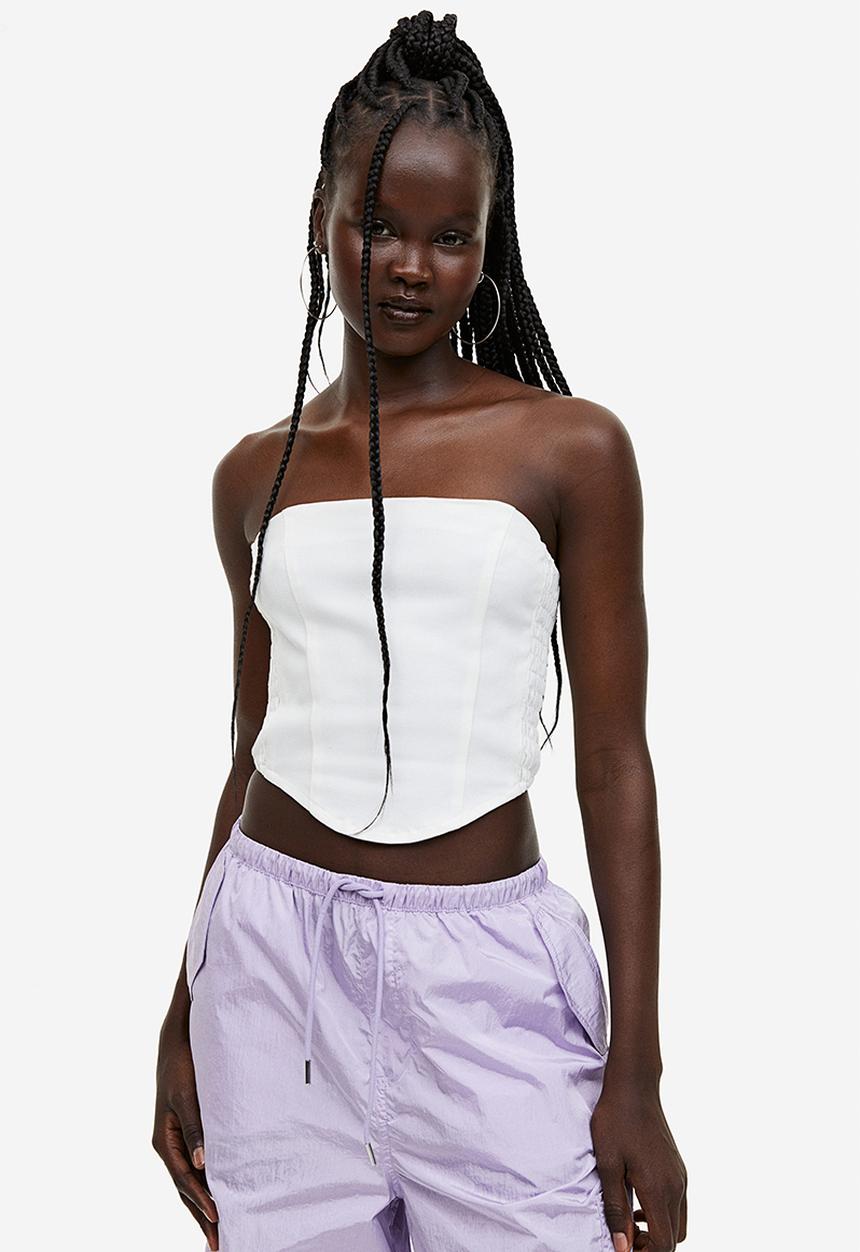 H&M - Cropped corset top - white