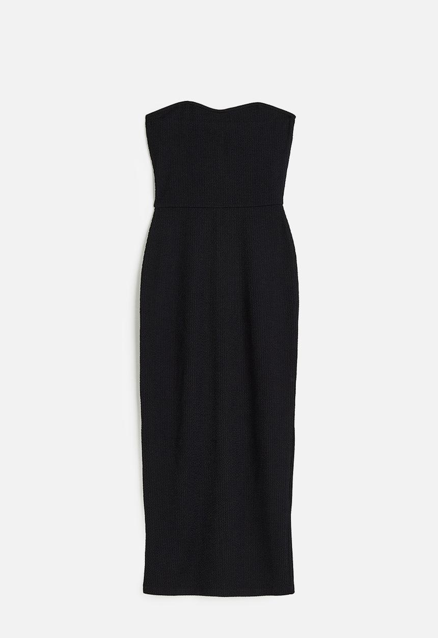 H&M - Crinkled bandeau dress - black