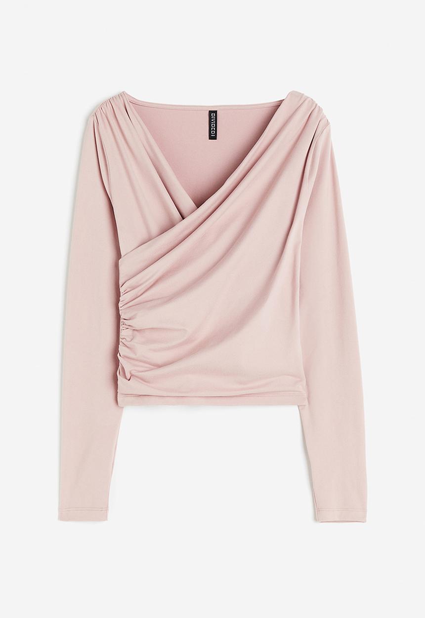 H&M - Jersey wrap top - pink