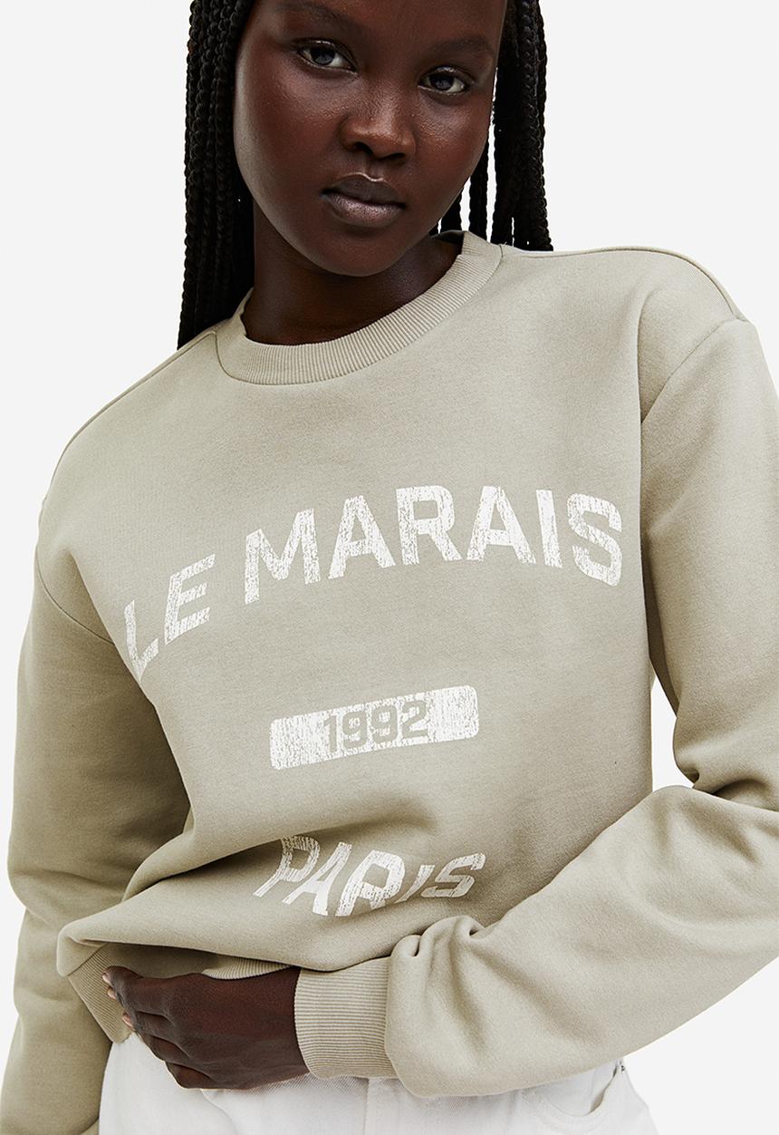 H&M - Printed sweatshirt - green