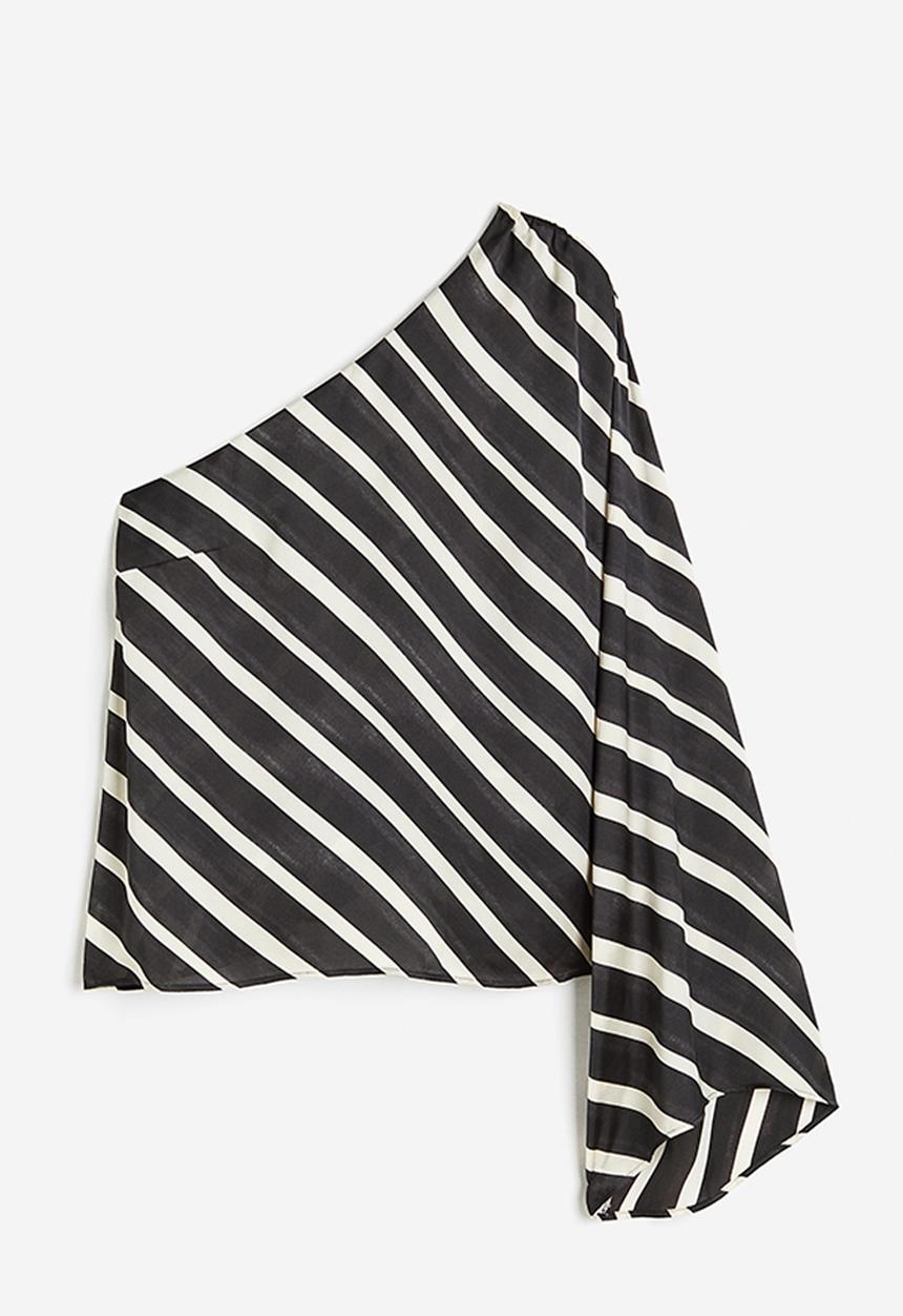 H&M - One-shoulder blouse - black