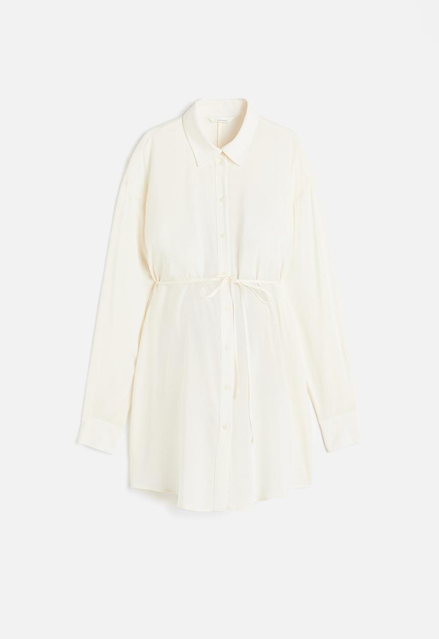 H&M - Mama before & after tie-belt shirt - white