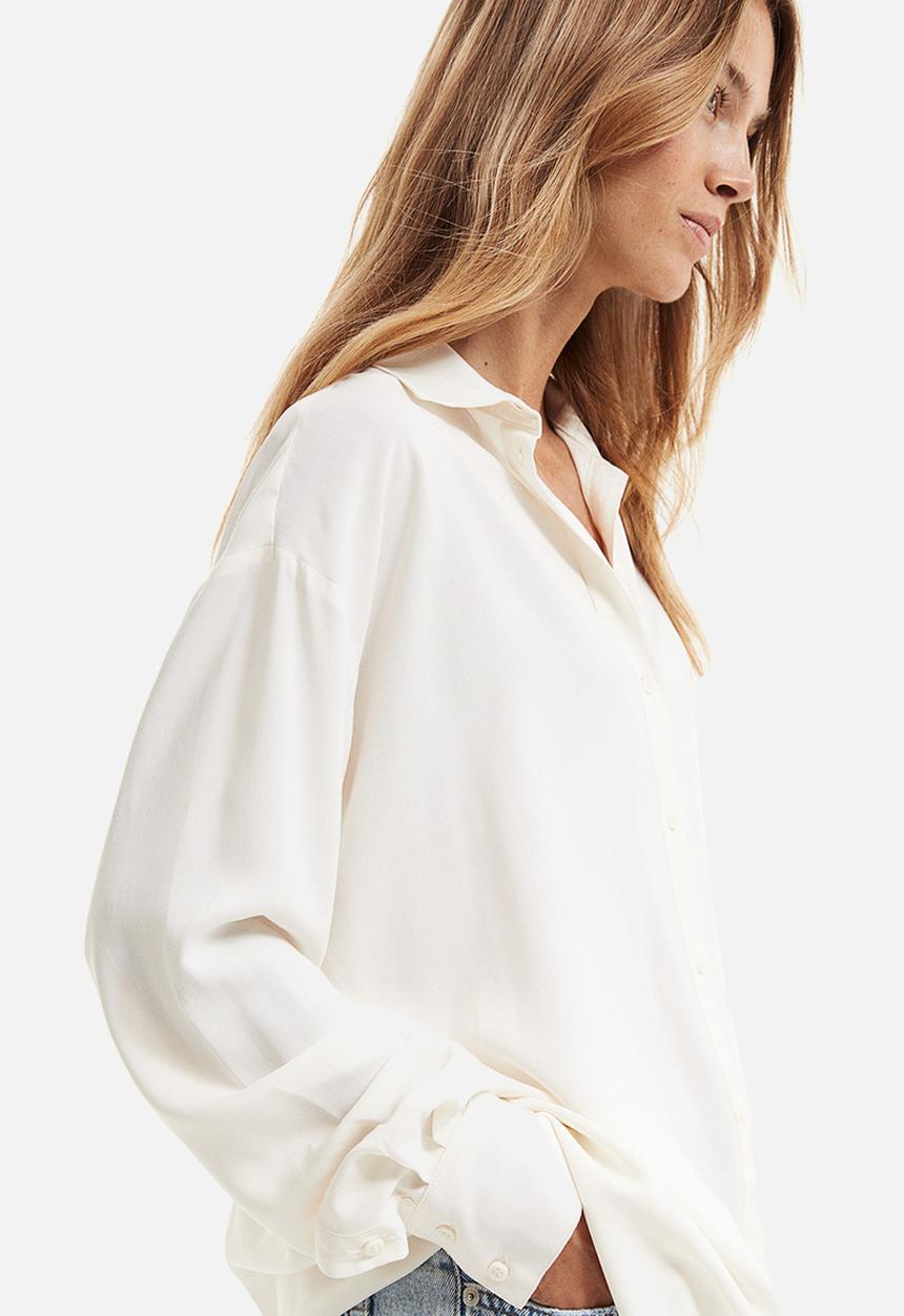 H&M - Mama before & after tie-belt shirt - white