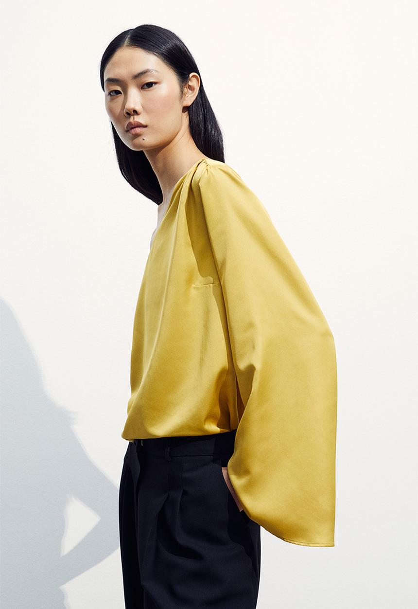 H&M - One-shoulder blouse - yellow