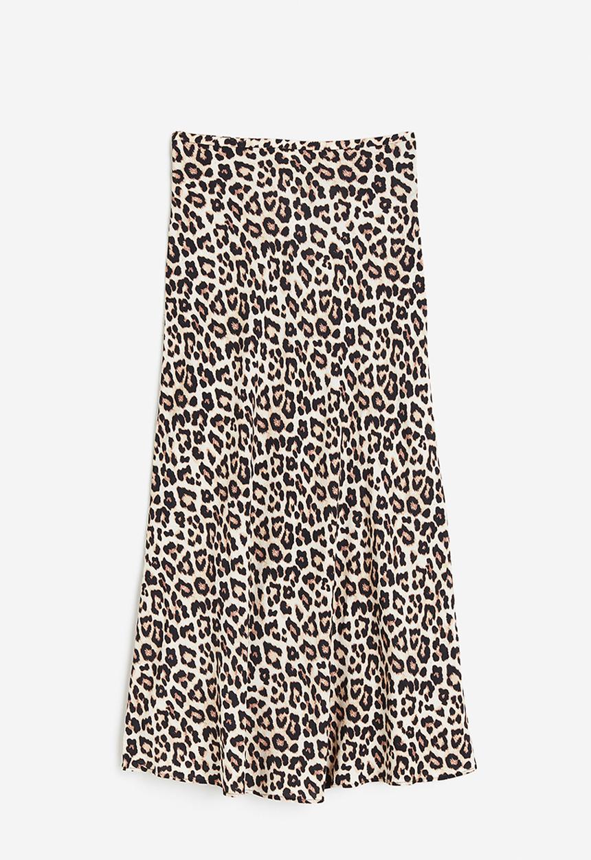 H&M - Patterned crêpe skirt - beige