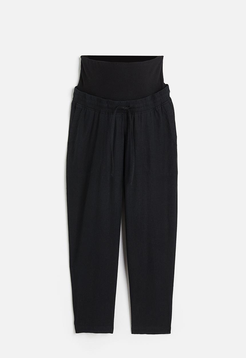 H&M - Mama linen-blend trousers - black