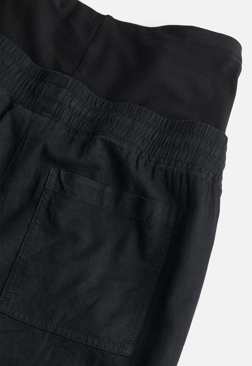 H&M - Mama linen-blend trousers - black