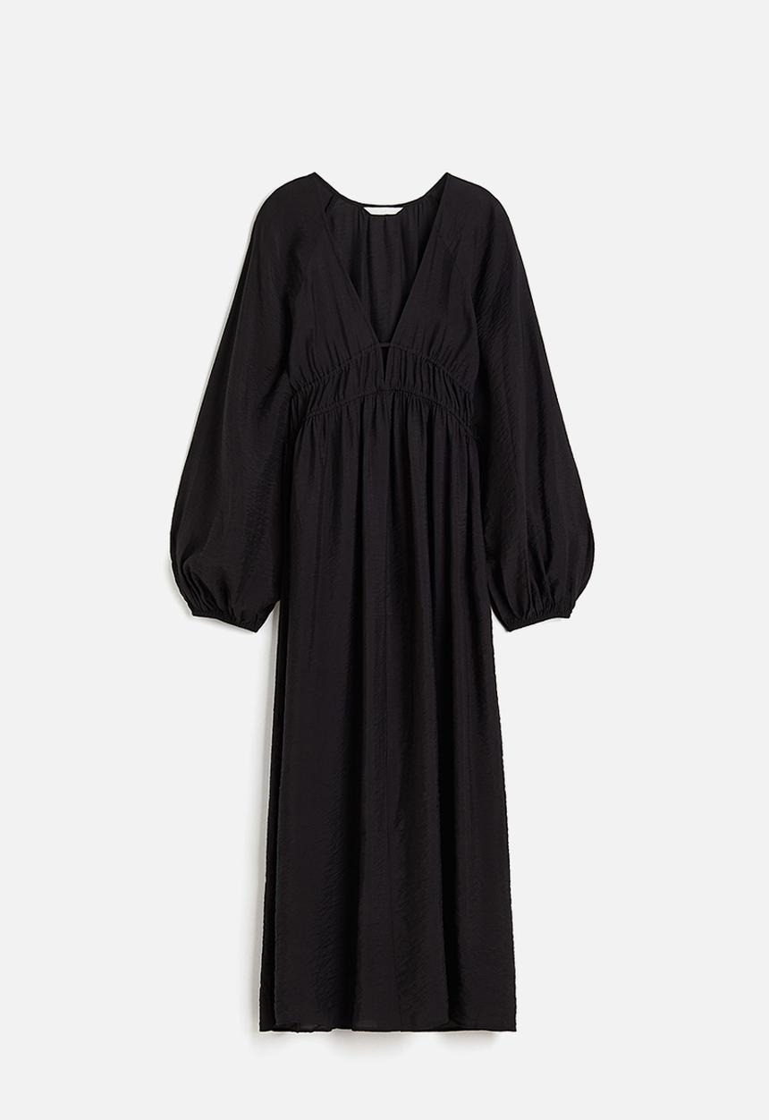 H&M - Oversized tie-detail dress - black