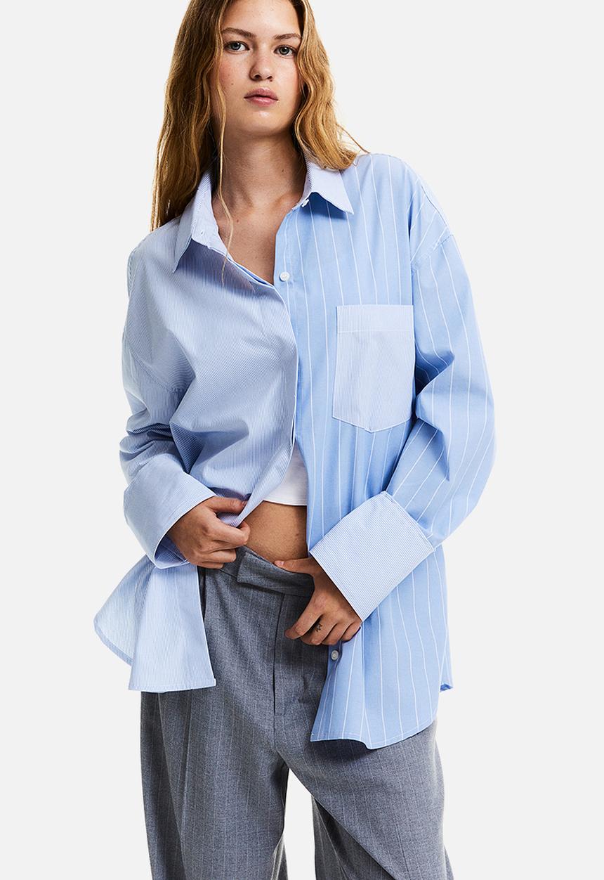 H&M - Oversized poplin shirt - blue