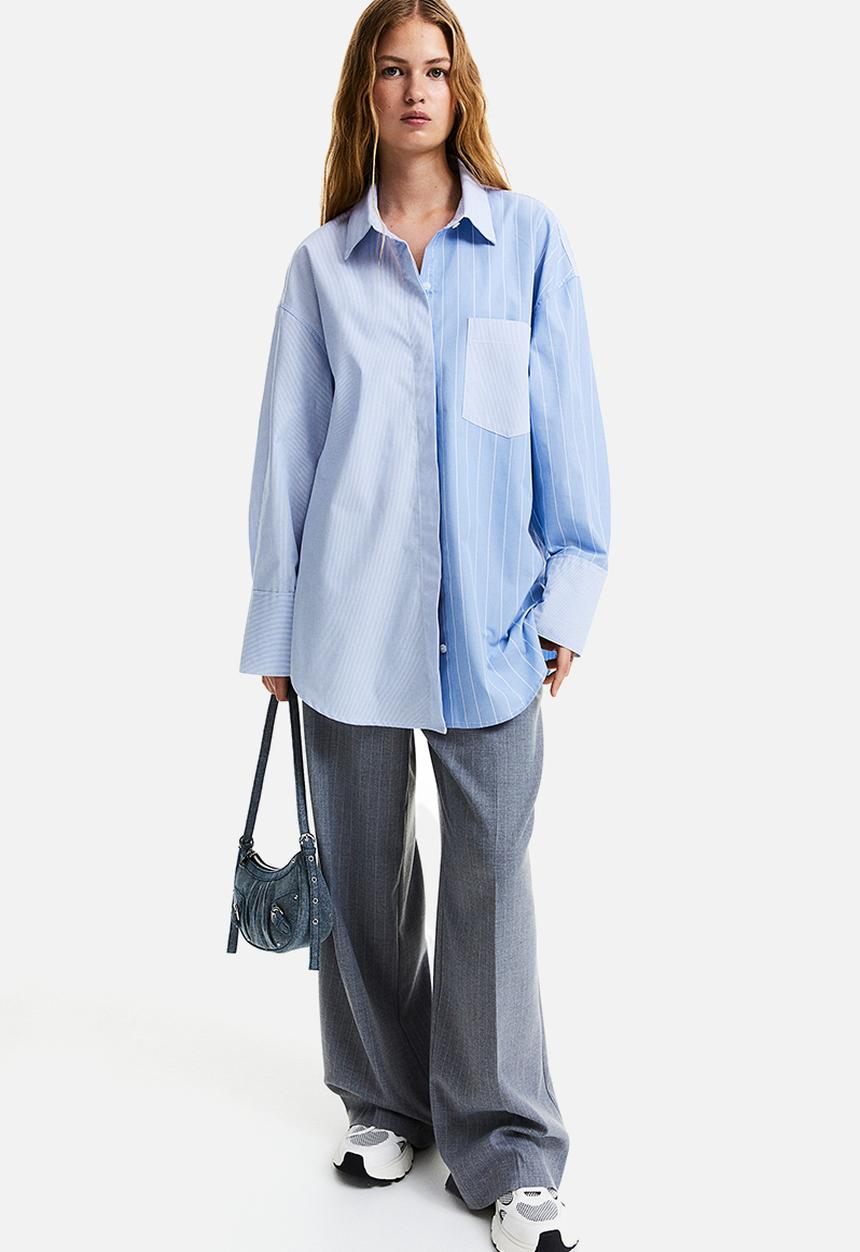 H&M - Oversized poplin shirt - blue