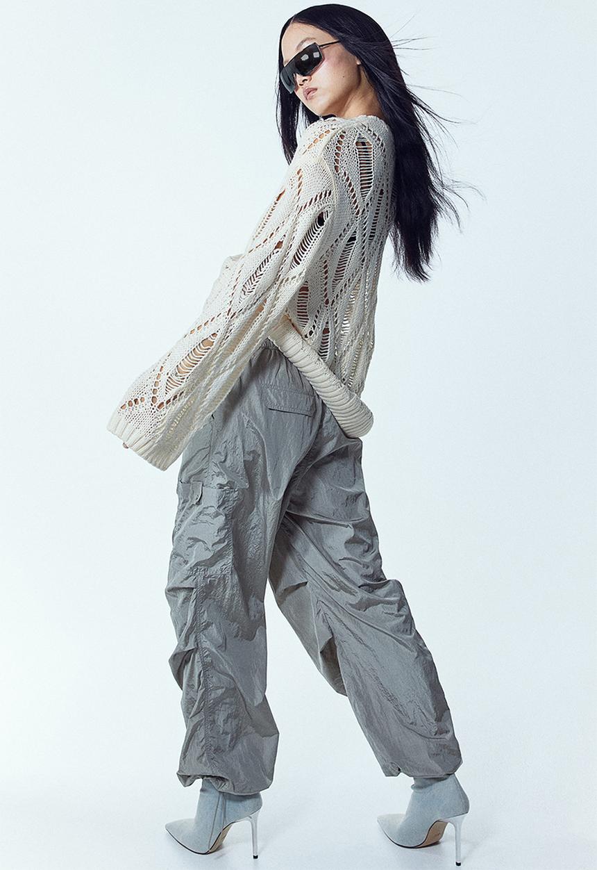 H&M - Ladder-stitch-look jumper - white