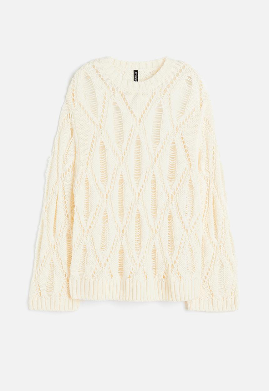 H&M - Ladder-stitch-look jumper - white