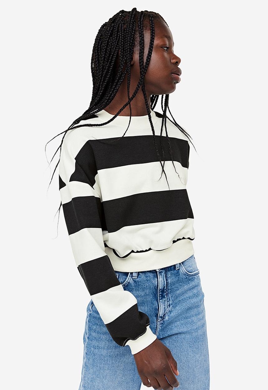 H&M - Sweatshirt - black & white