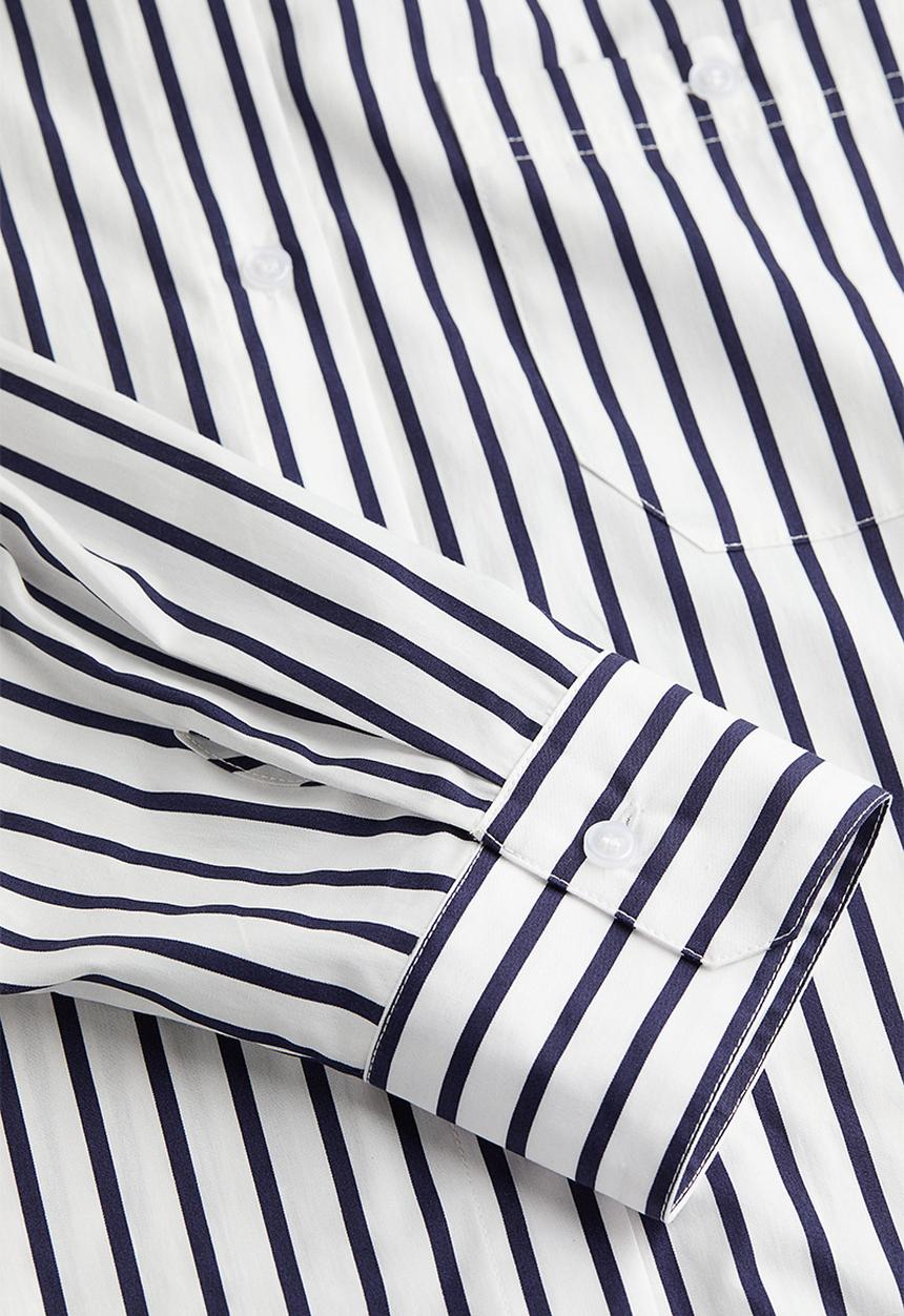 H&M - Oversized poplin shirt - black & white 