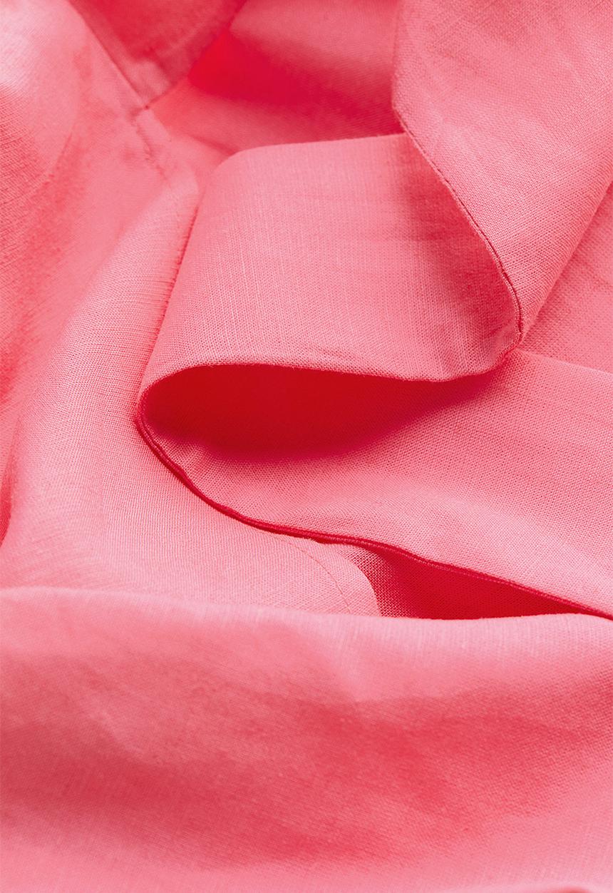 H&M - Linen-blend wrap dress - pink