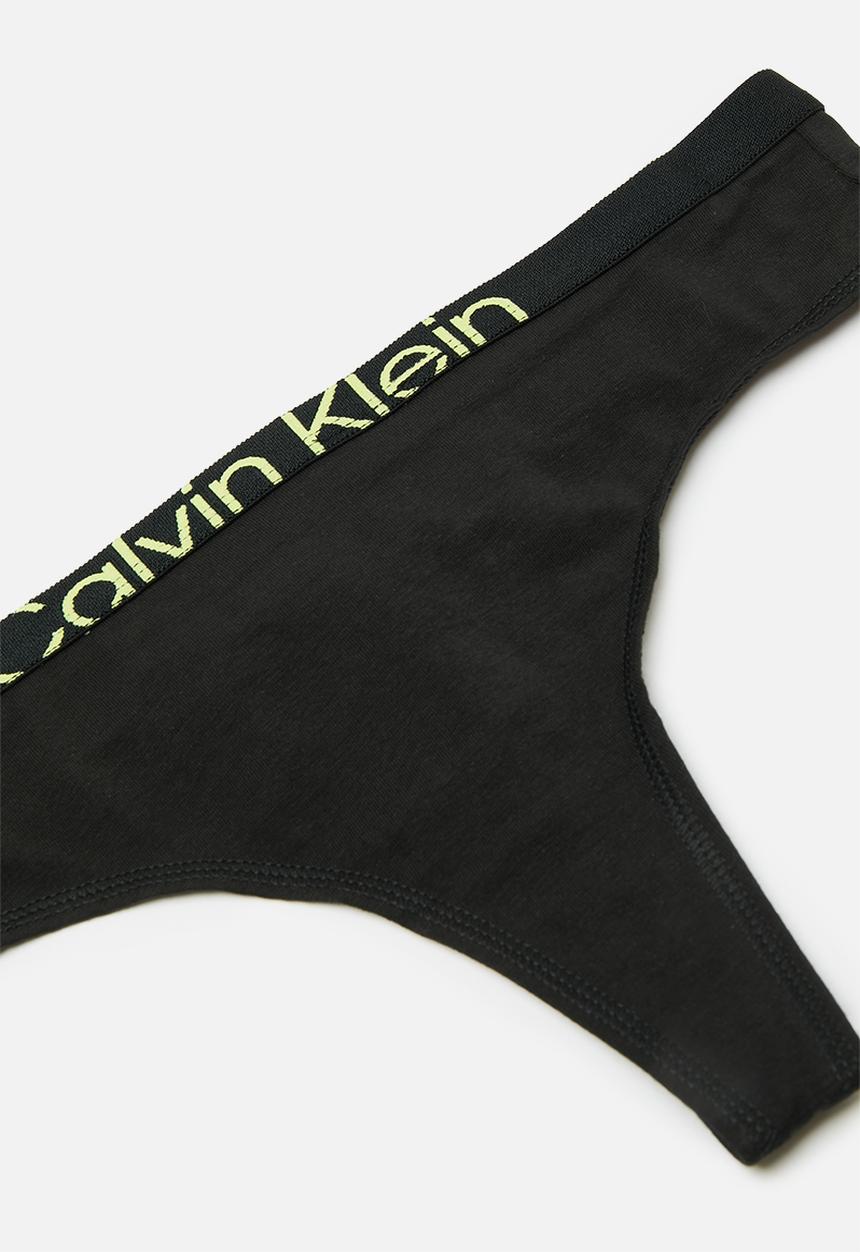 Calvin Klein - Modern thong - black/sunny lime