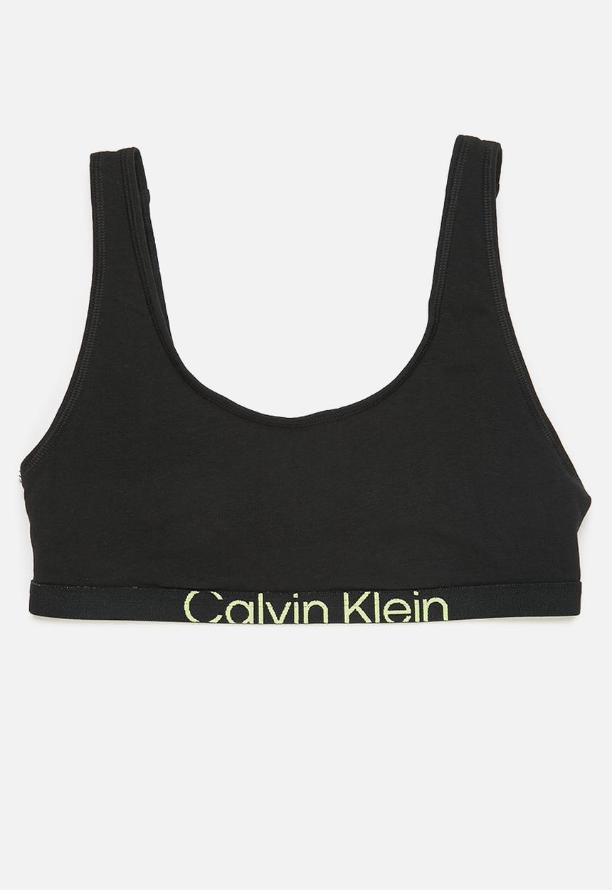 Calvin Klein - Unlined bralette - black/ck sunny lime