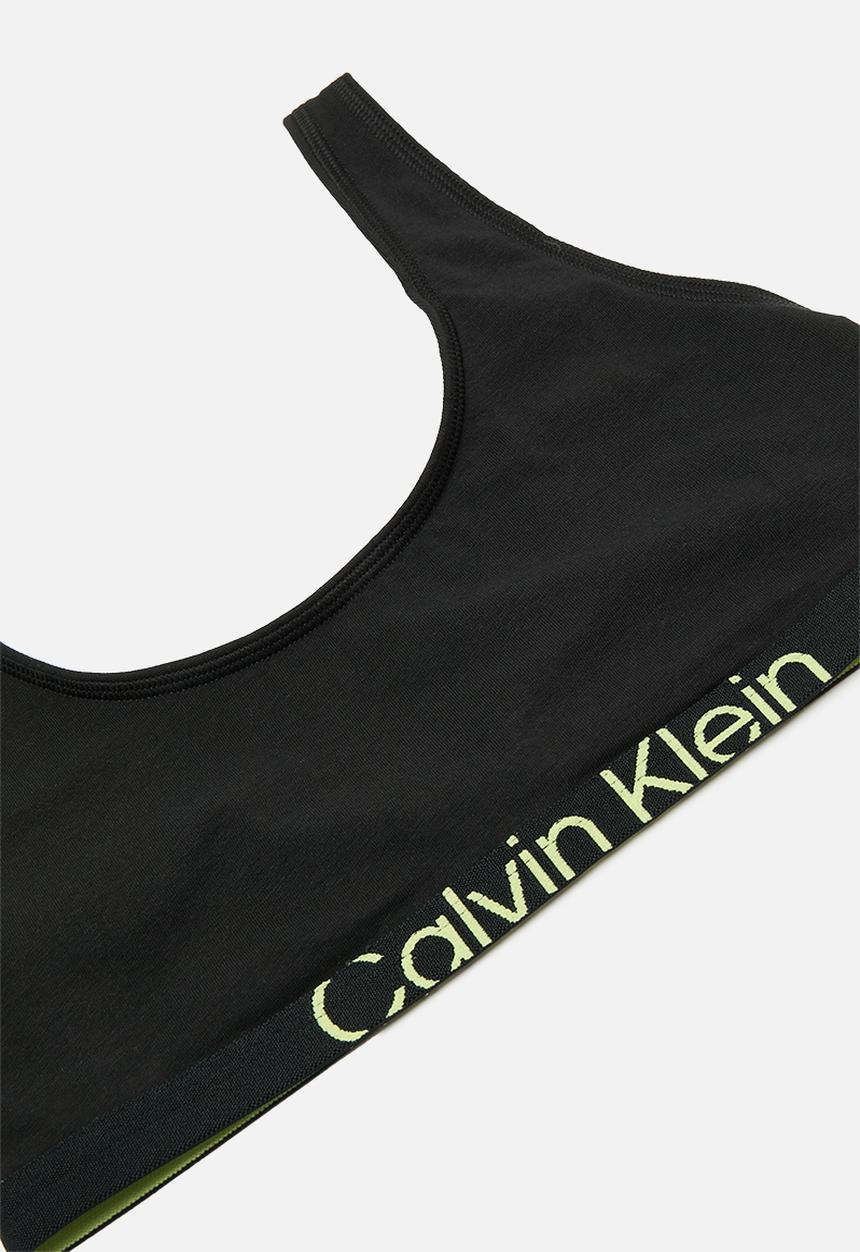 Calvin Klein - Unlined bralette - black/ck sunny lime