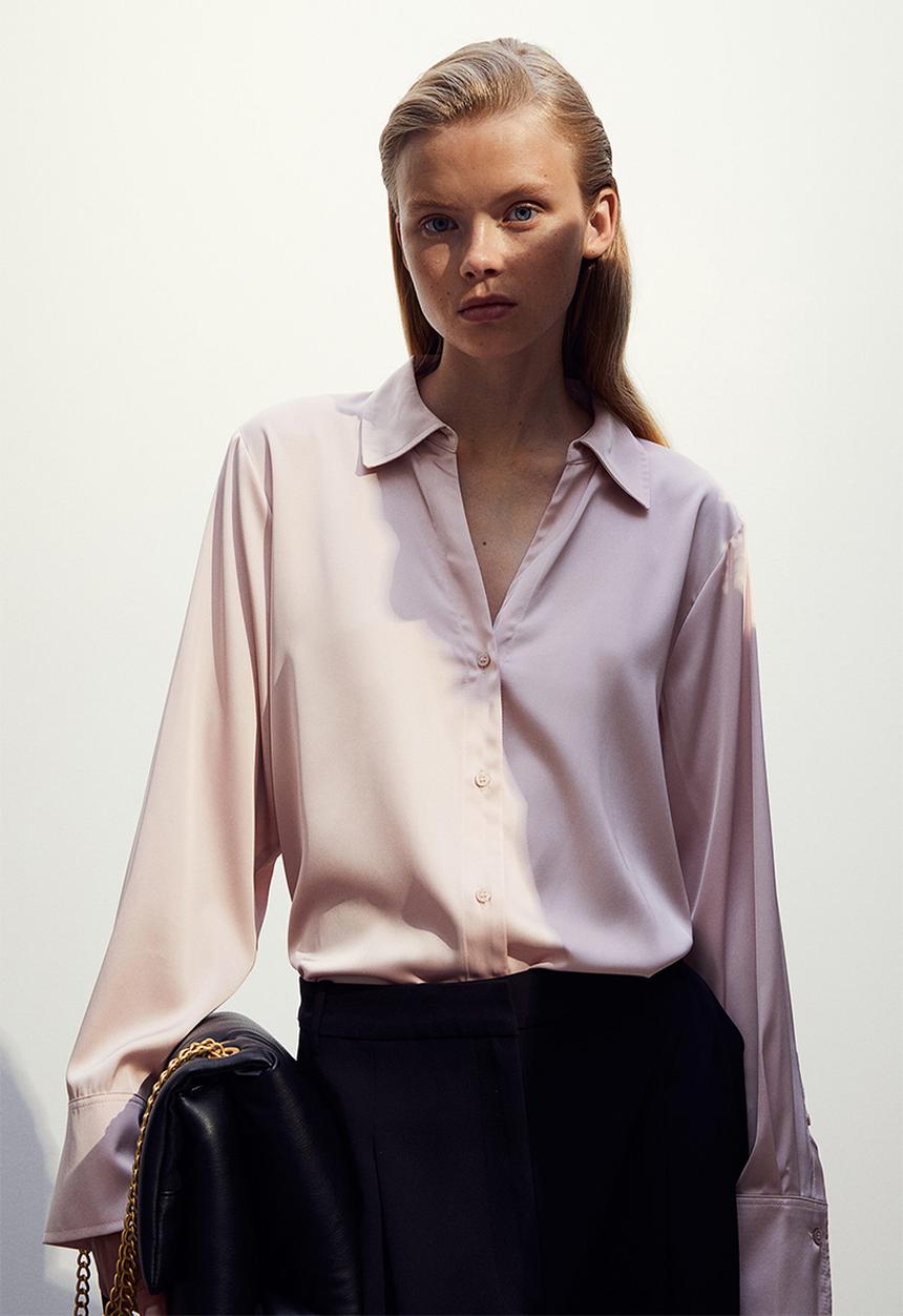 H&M - V-neck blouse - pink