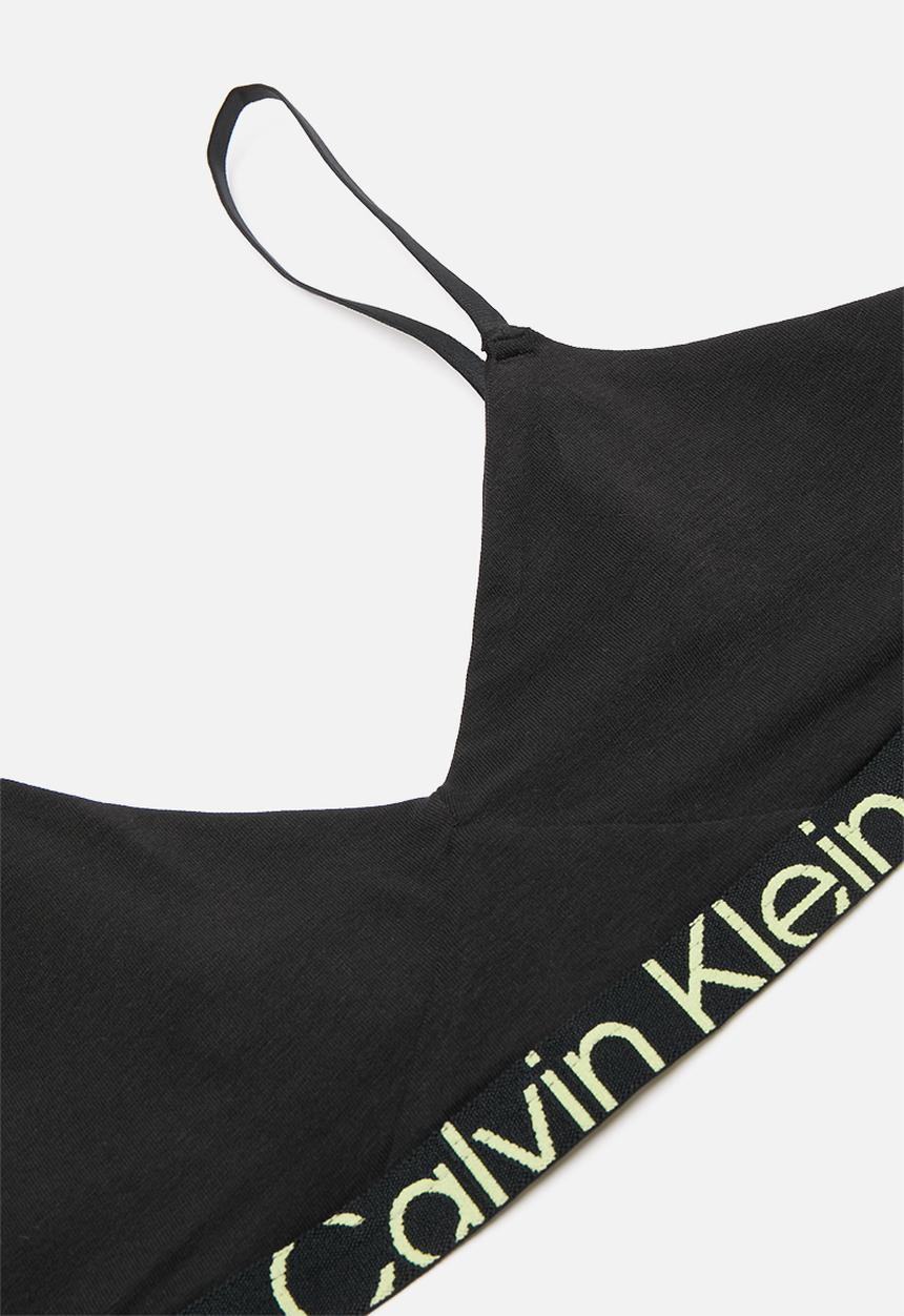 Calvin Klein - Unlined bralette - black/sunny lime