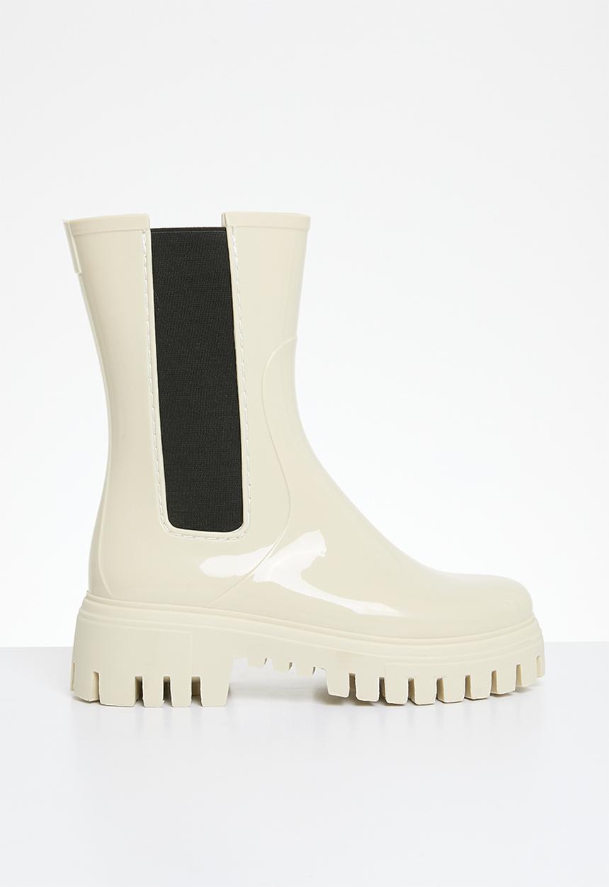 Pop Candy - Mid calf chelsea boot - off white