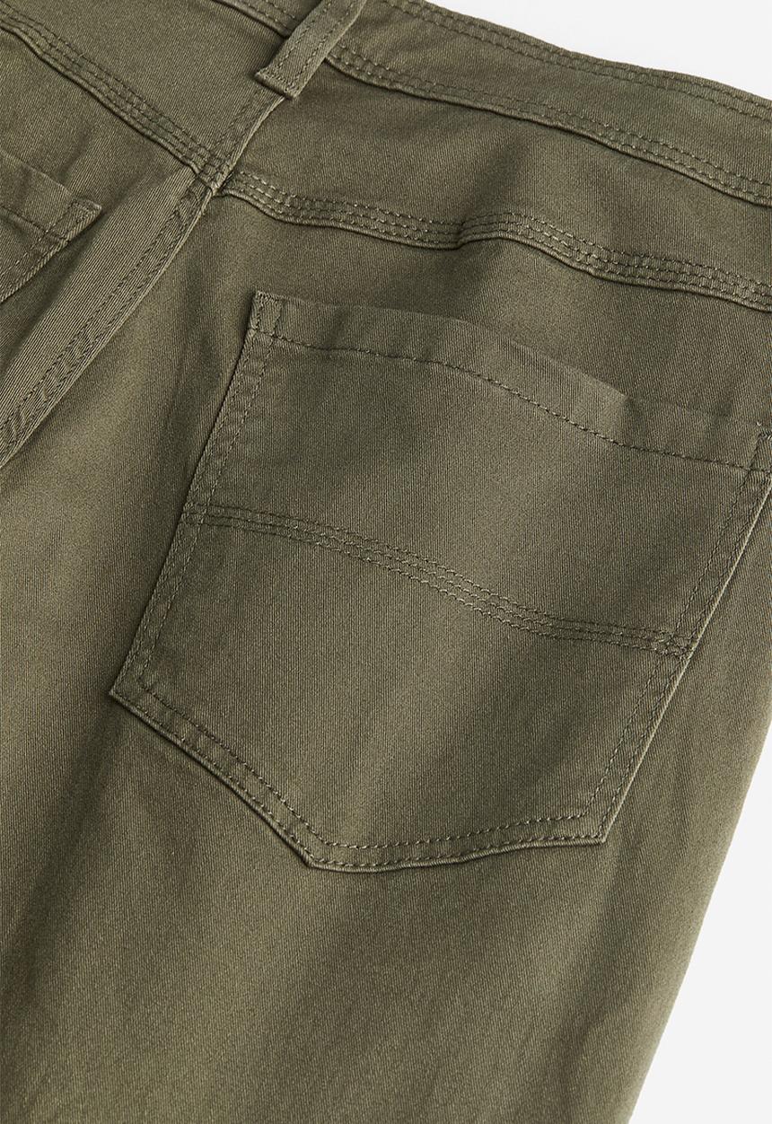 H&M - Twill cargo trousers - Dark khaki green