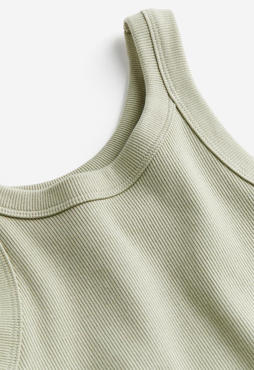 H&M - Ribbed vest top - green