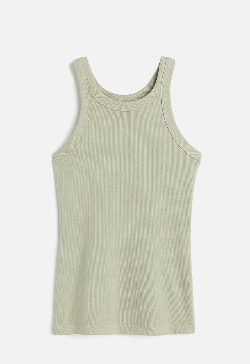 H&M - Ribbed vest top - green