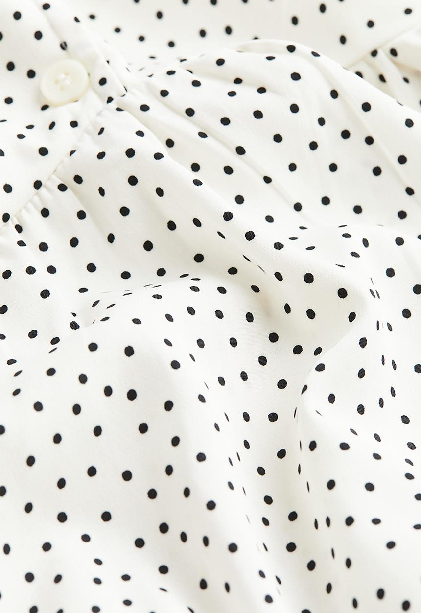 H&M - Wrap dress - Cream Spotted