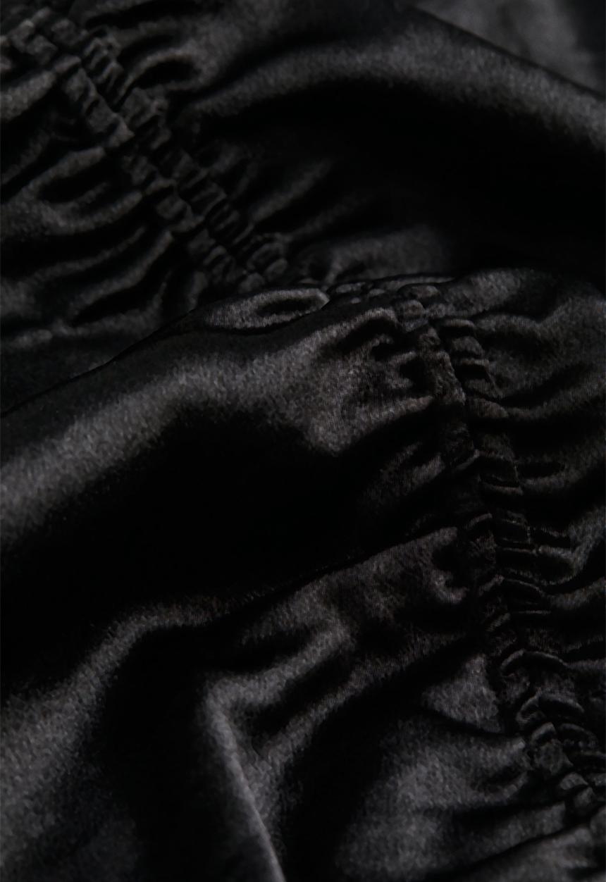 H&M - Ruched satin top - black