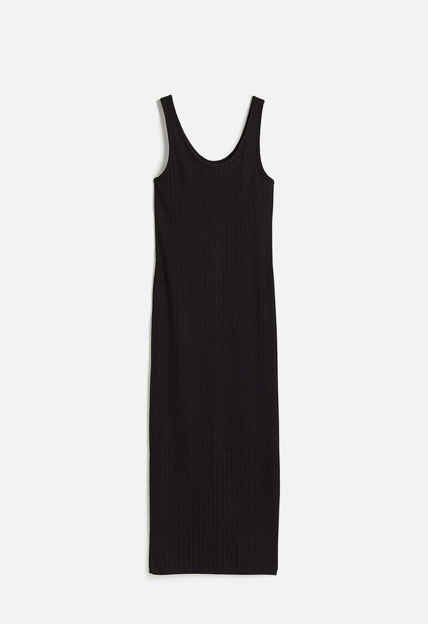 H&M - Ribbed bodycon dress - black
