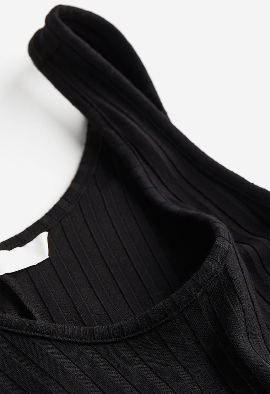 H&M - Ribbed bodycon dress - black