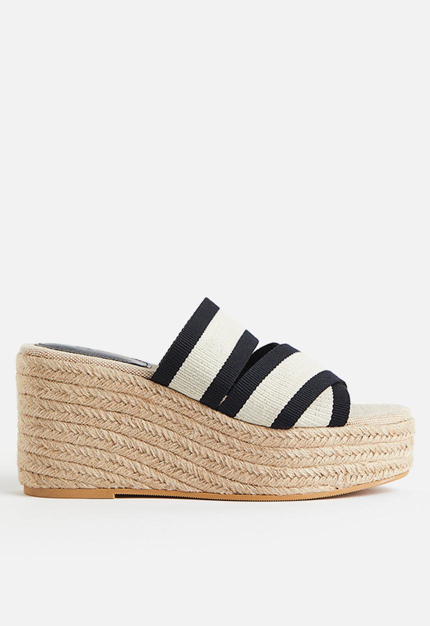 H&M - Wedge-heeled espadrilles - Black Striped