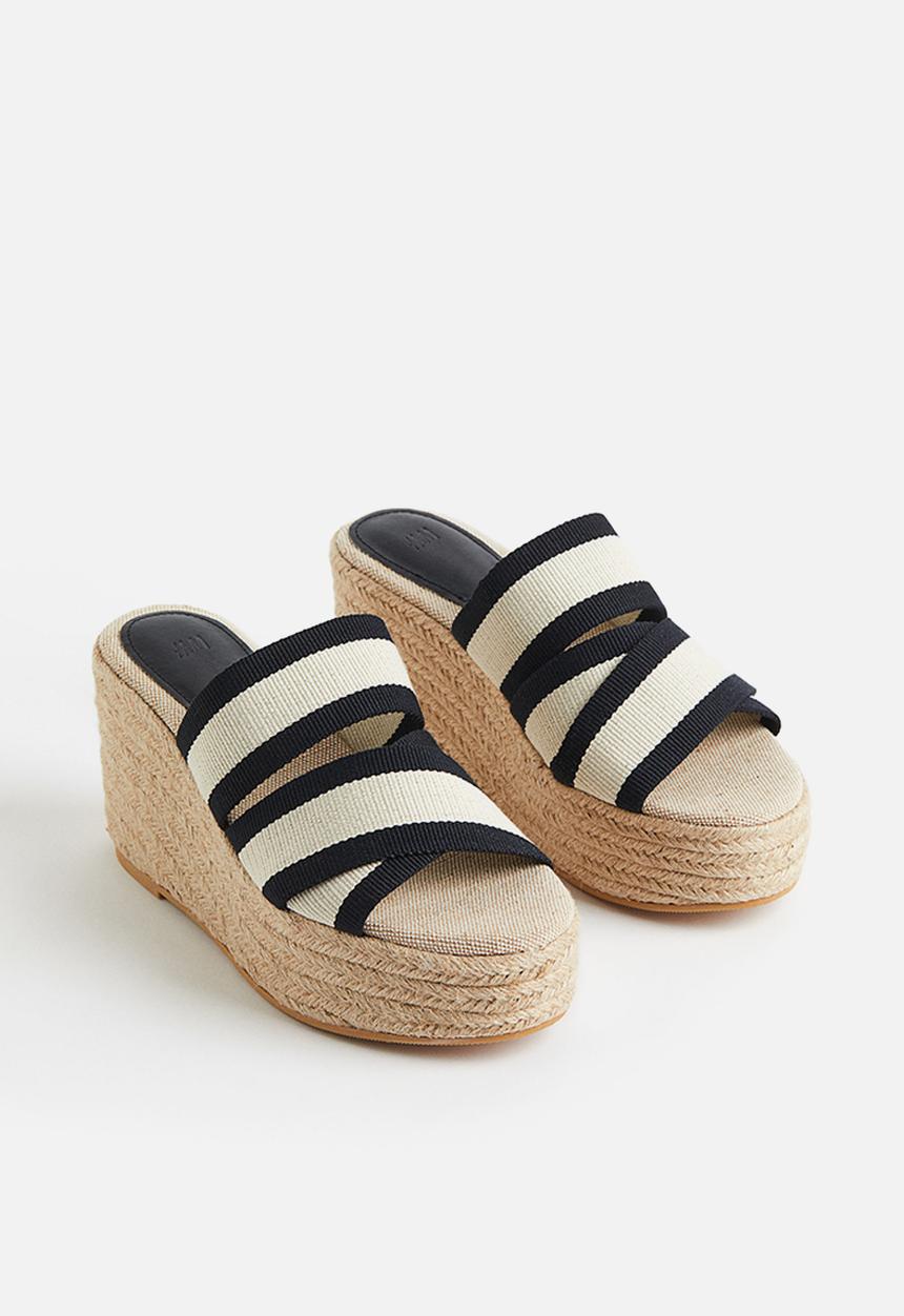 H&M - Wedge-heeled espadrilles - Black Striped
