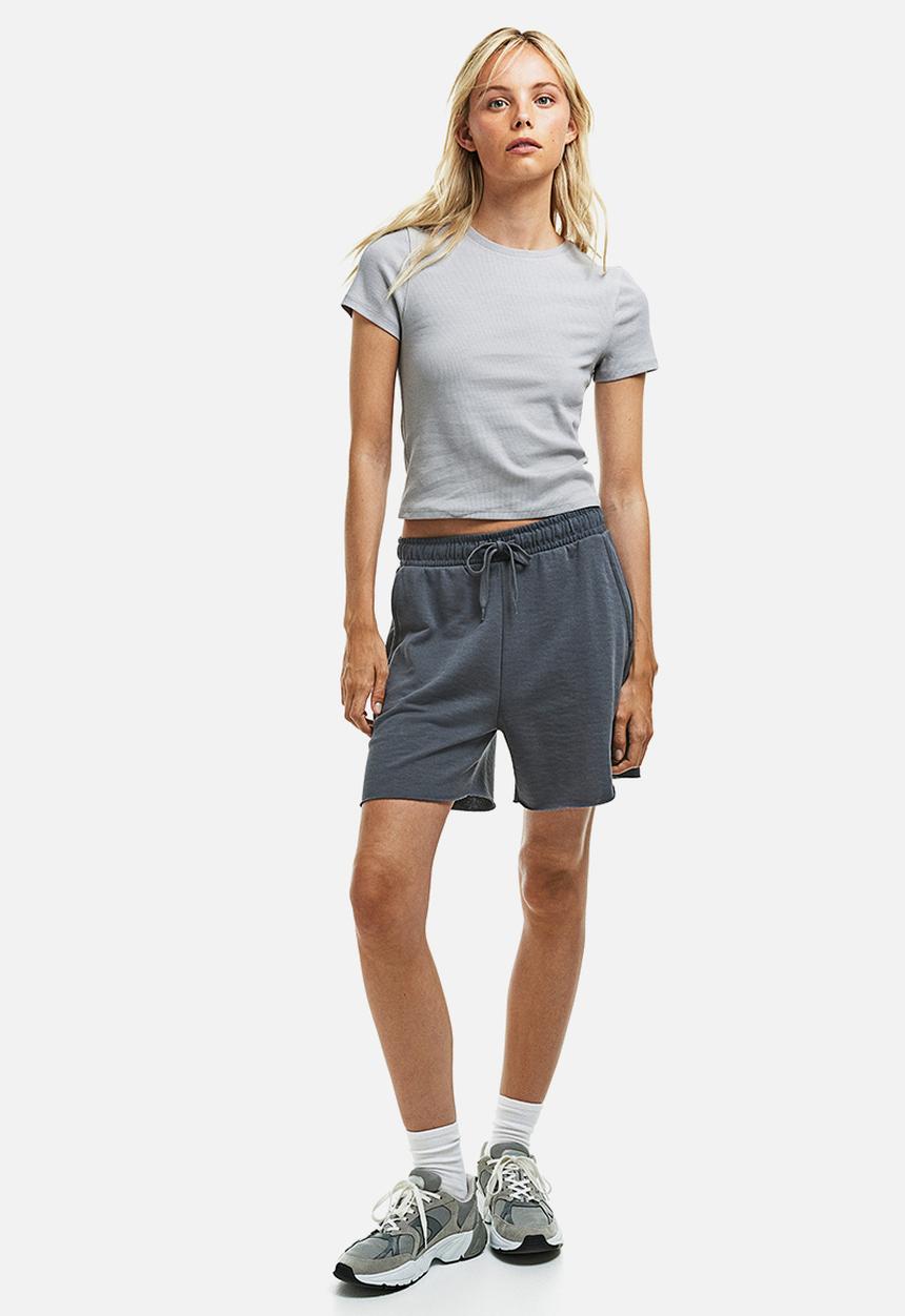 H&M - Ribbed t-shirt - grey