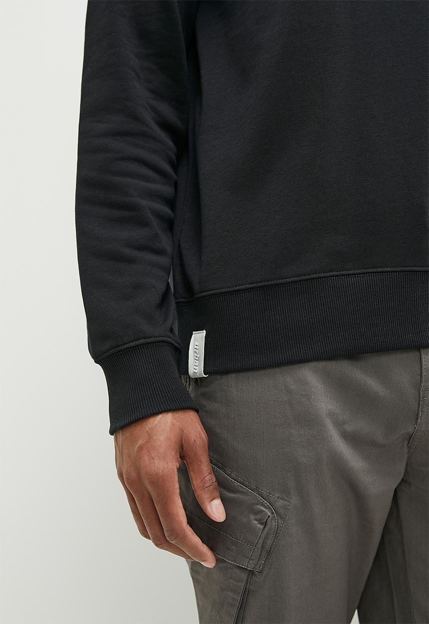 urban° - Mens urban unbrushed fleece sweater pull over - jet black