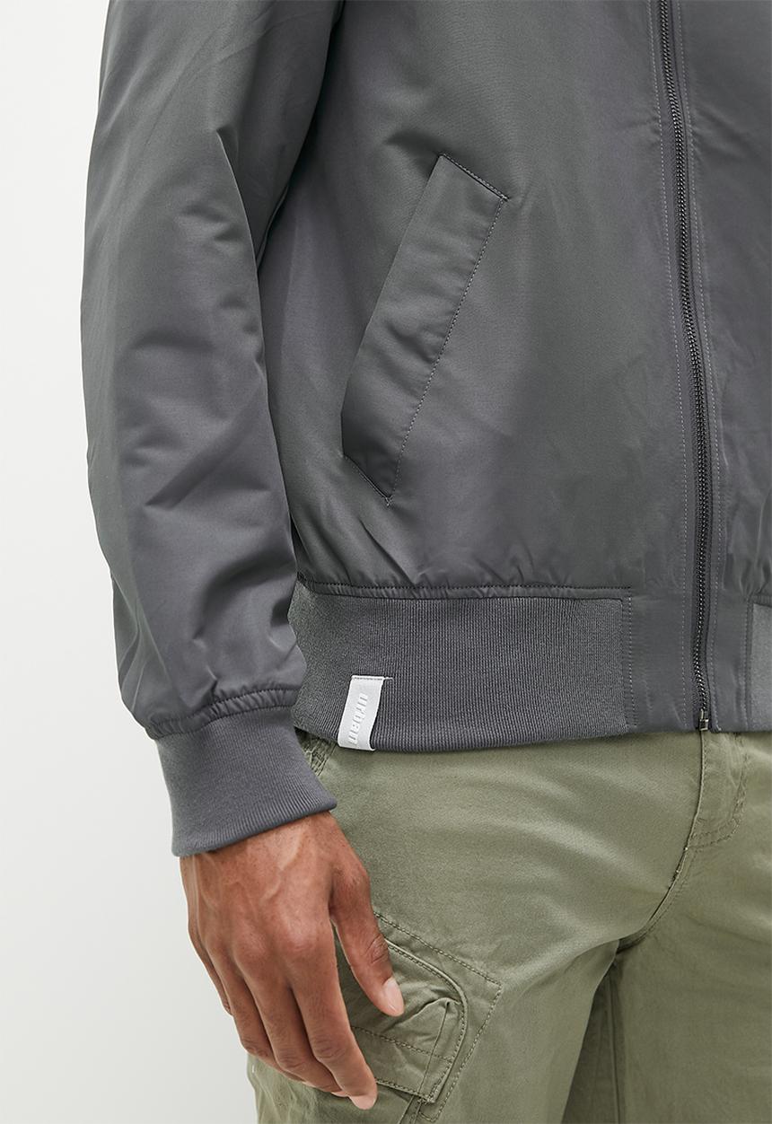 urban° - Mens urban canvas nylon blend jacket bomber - dark shadow
