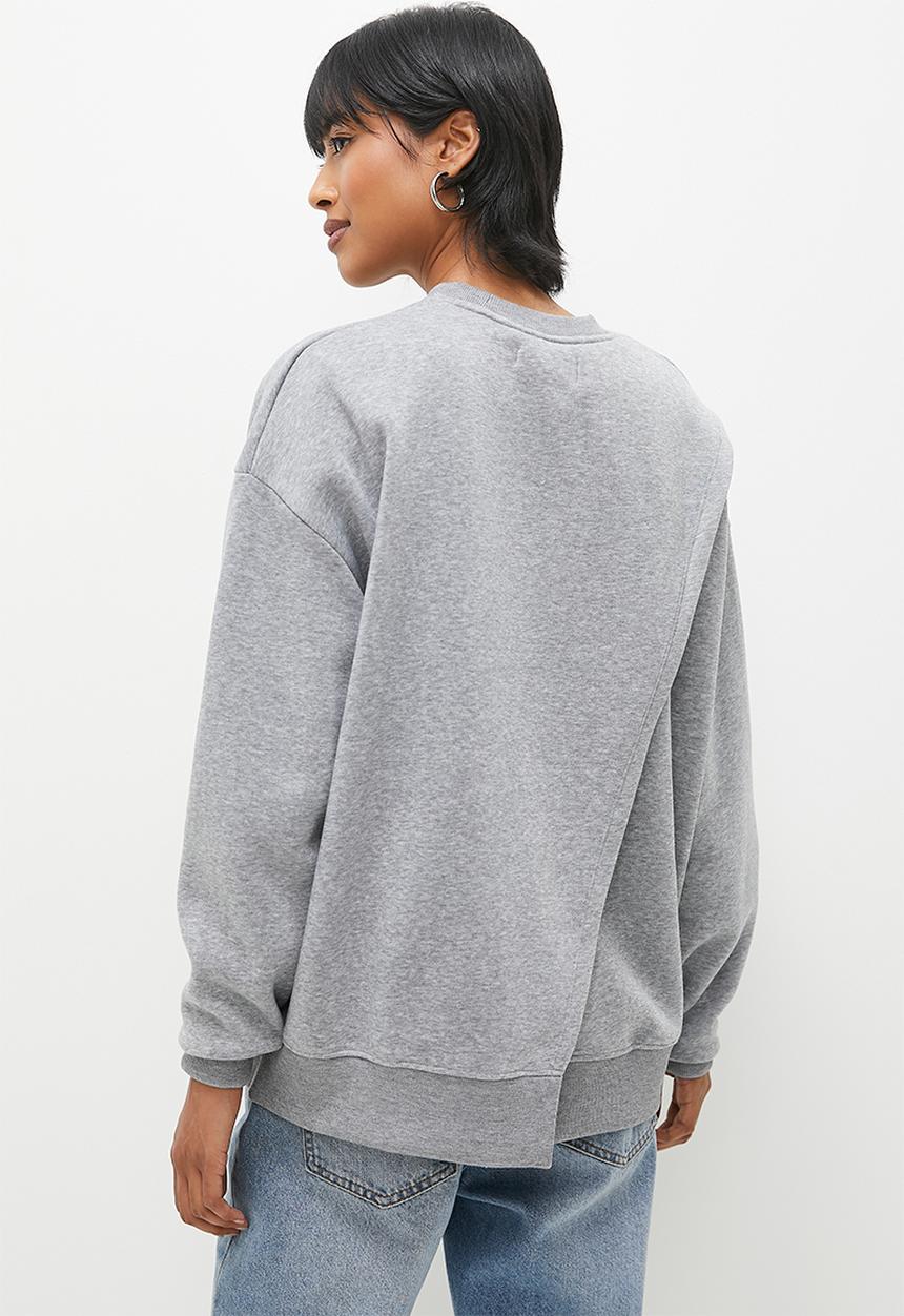 Superbalist - Crew wrap over back sweat - grey 
