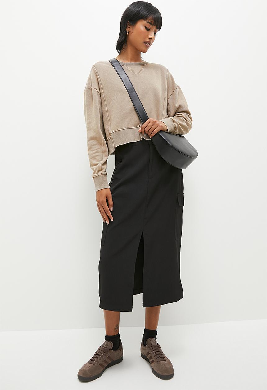 Superbalist - Acid wash styled crew sweat top - neutral 