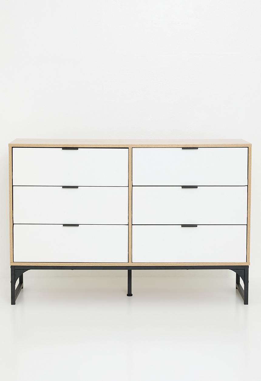 Sixth Floor - Arlo 6 drawer storage - white