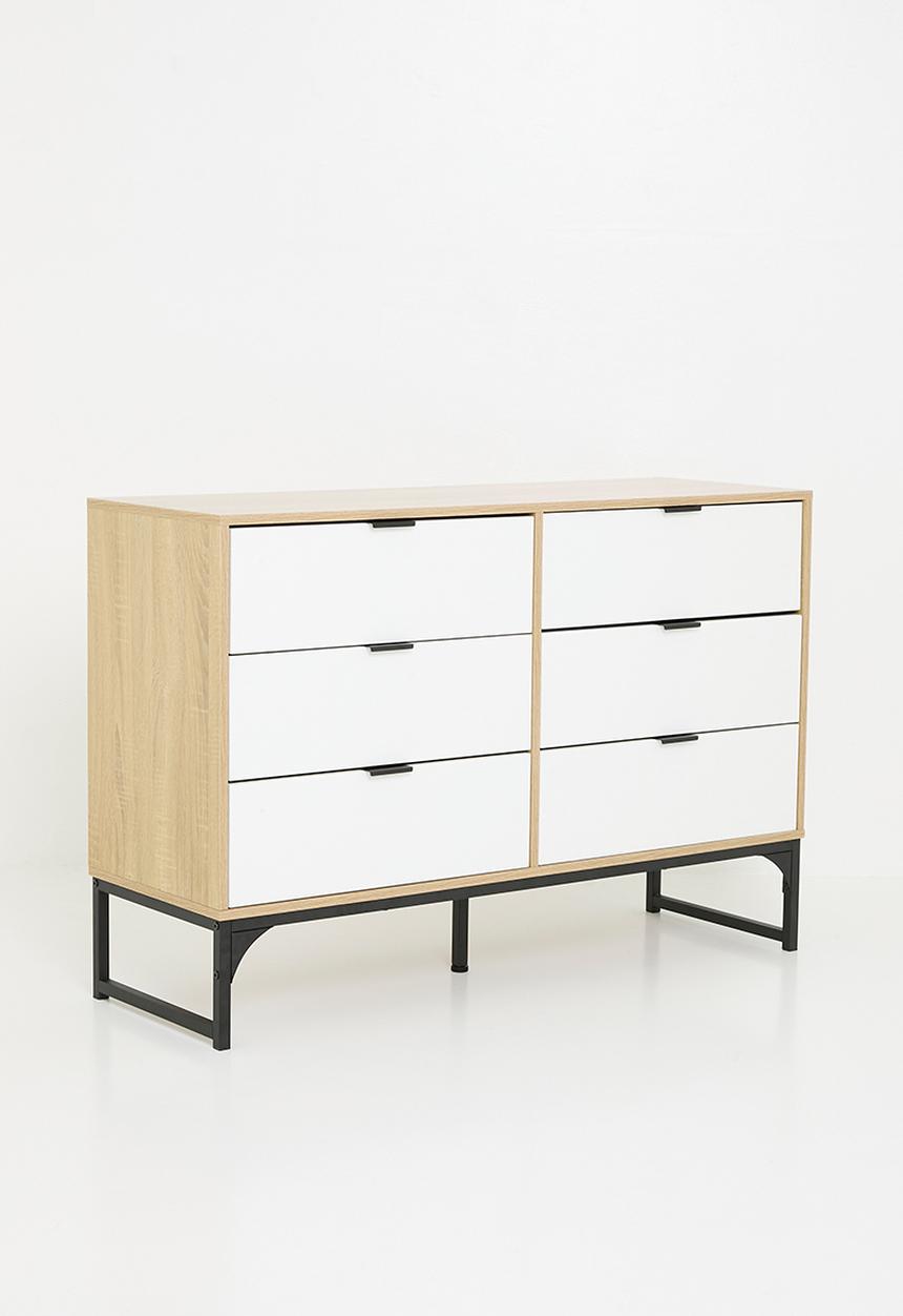 Sixth Floor - Arlo 6 drawer storage - white