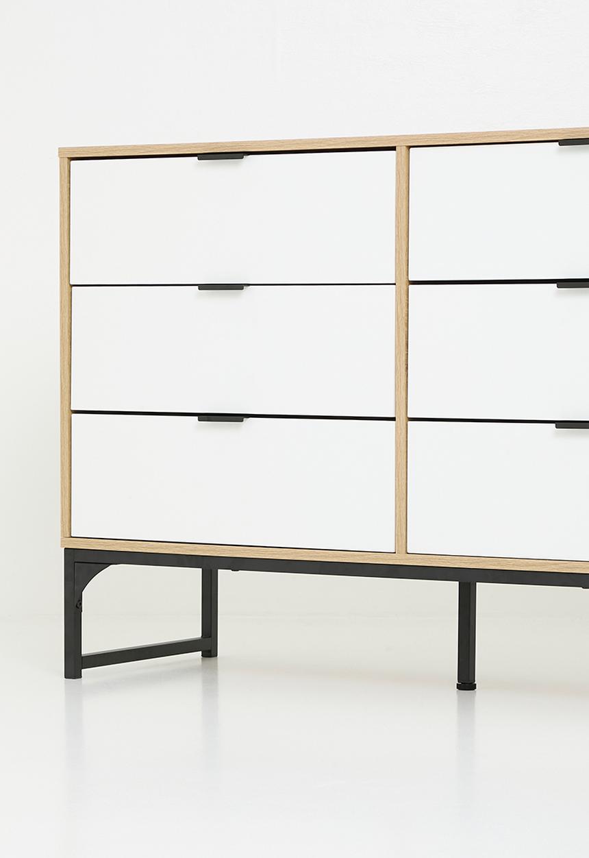 Sixth Floor - Arlo 6 drawer storage - white