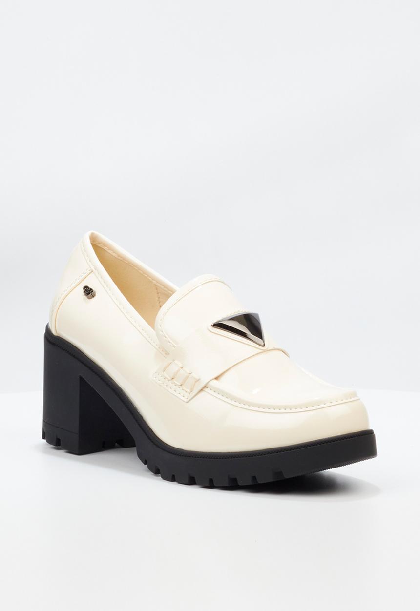 Miss Black - Crave 1 heeled loafer - bone