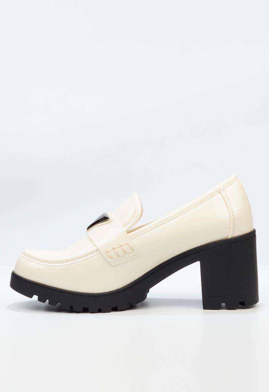 Miss Black - Crave 1 heeled loafer - bone